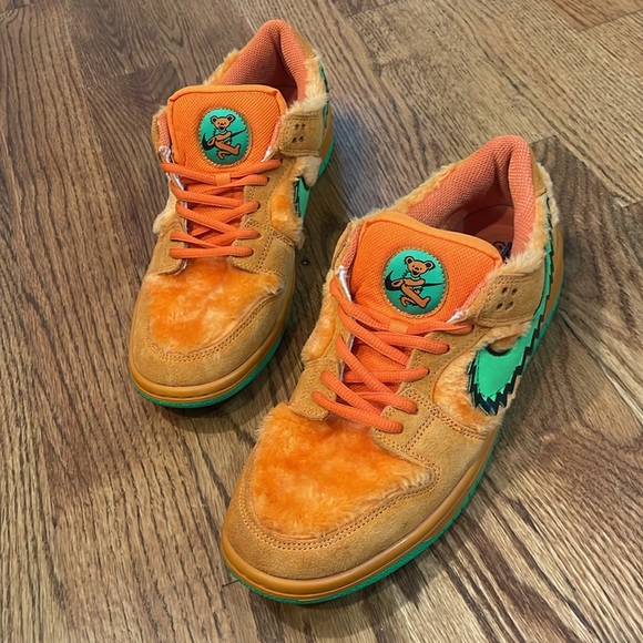 Men’s Nike SB Dunk Low x Grateful Dead Orange Bear 2020 Sneakers. Size 10. - Picture 15 of 17